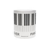 Piano Lover Metallic Mug (Silver / Gold) 11 oz beautiful piano keyboard design