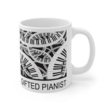 Gifted Pianist Mug 11oz - beautiful intricate music keyboard design