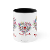 I Love Music Design 2 on Accent Coffee Mug, 11oz