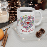 I Love Music Design 2 on Ceramic Mug 11oz