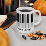 Piano Lover Ceramic Mug 11oz beautiful piano keyboard design