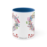 I Love Music Accent Coffee Mug, 11oz