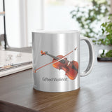 Gifted Violinist Metallic Mug (Silver / Gold) 11 oz