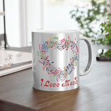 I Love Music Metallic Mug (Silver\Gold)