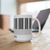 Piano Lover Ceramic Mug (EU) 11 oz and 15 oz piano keyboard design