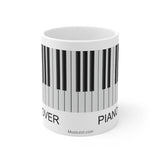 Piano Lover Ceramic Mug 11oz beautiful piano keyboard design