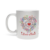 I Love Music Design 2 on Metallic Mug (Silver\Gold)