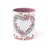 I Love Music Accent Coffee Mug, 11oz